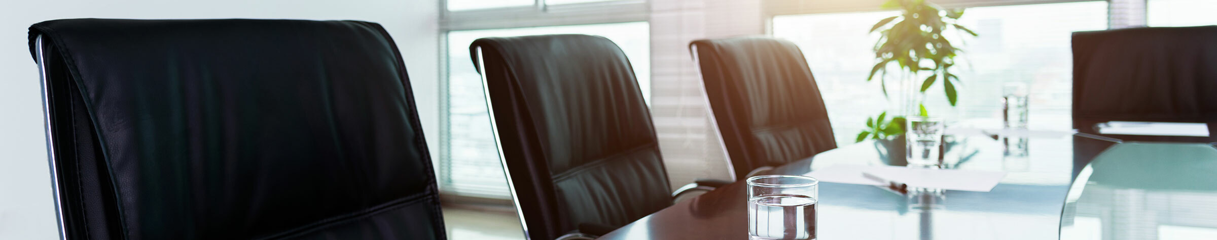 Boardroom with black chairs